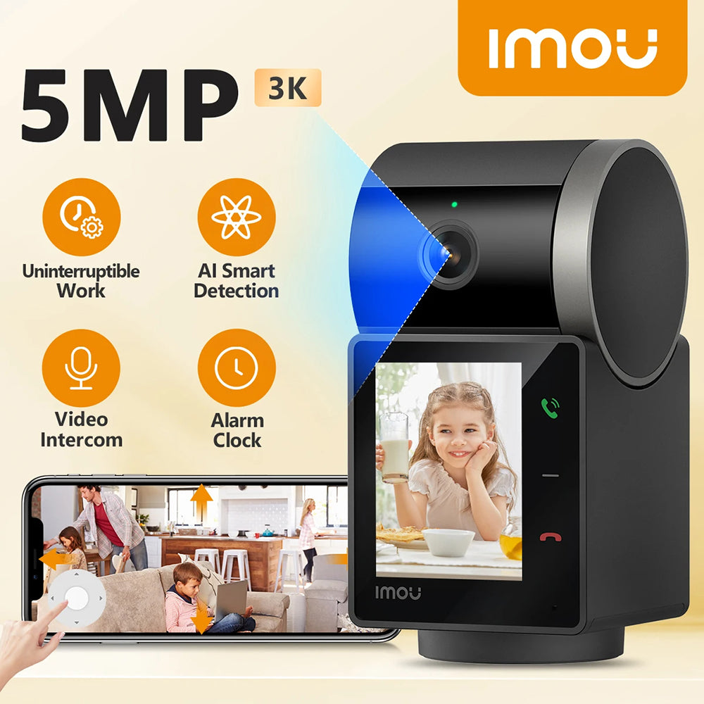 Övervakningskamera Imou Rex VT Pro, Wi-Fi, 3K, Inomhus, Svart IPC-S2VBP-5M0WR