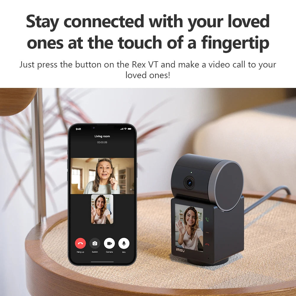 Övervakningskamera Imou Rex VT Pro, Wi-Fi, 3K, Inomhus, Svart IPC-S2VBP-5M0WR