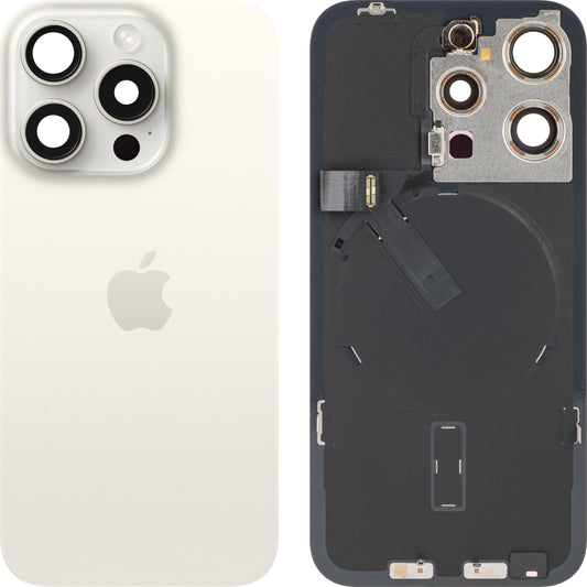 Apple iPhone 15 Pro batterilucka, vit (vit titan), Swap