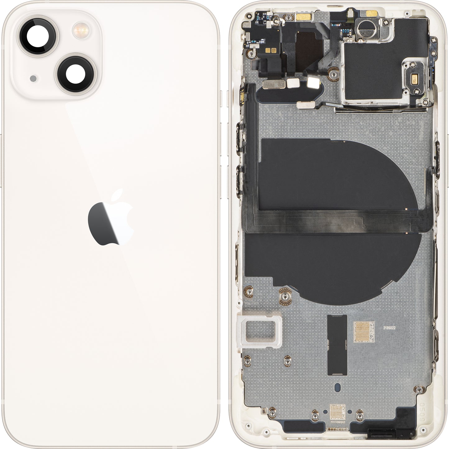 Apple iPhone 13 mini Batterilucka, med halvfodral, vit (Starlight), Swap