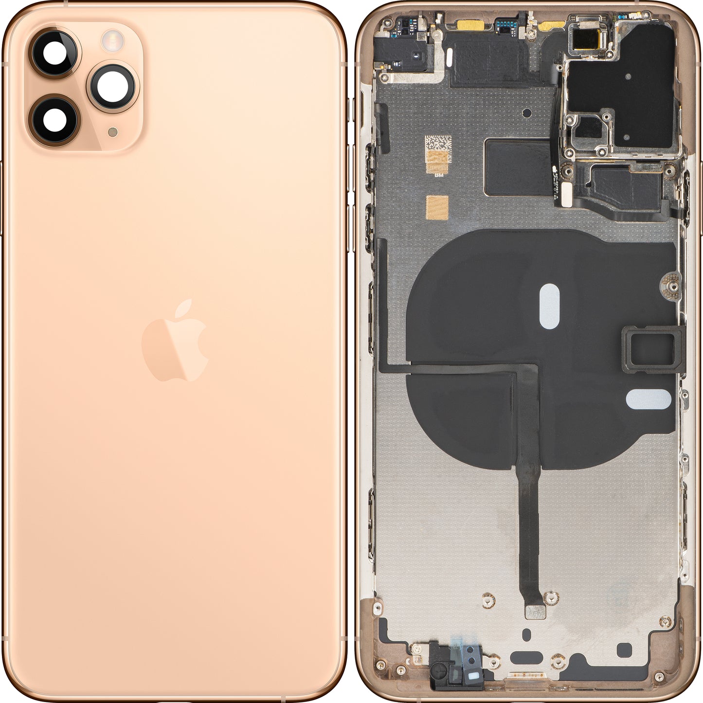 Apple iPhone 11 Pro Max batterilucka, med halvfodral, guld, Swap