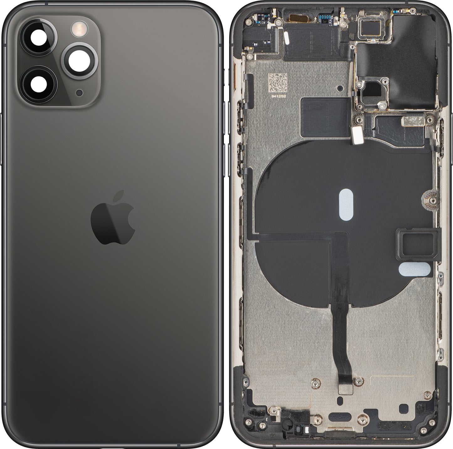 Apple iPhone 11 Pro Batterilucka, med mellanfodral, svart (rymdgrå), Swap