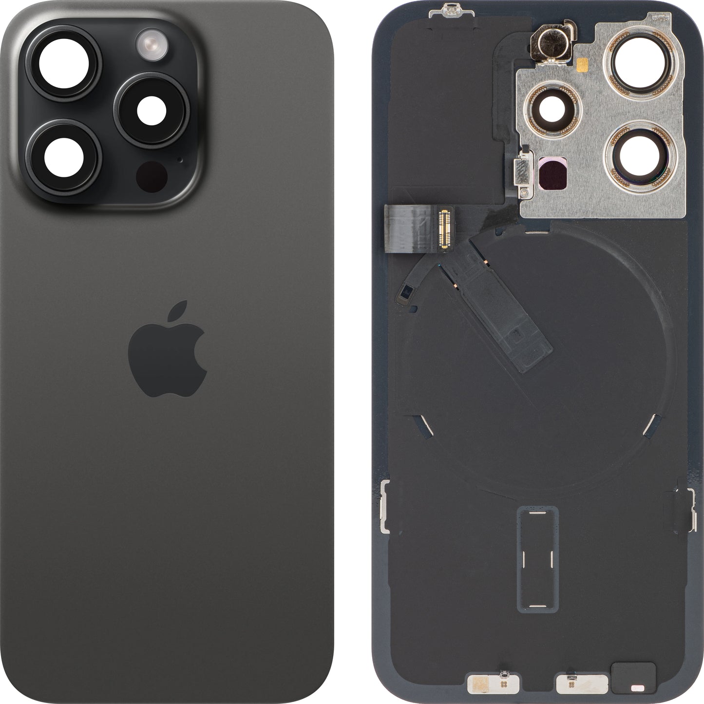 Apple iPhone 15 Pro batterilucka, svart (svart titan), Swap