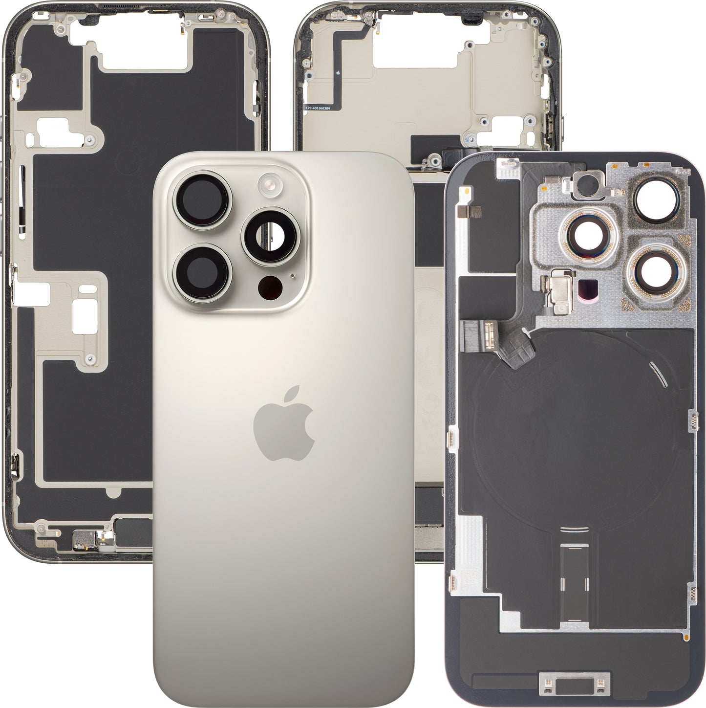 Batterilucka Apple iPhone 16 Pro, Med Mellanhus, Fullständiga Delar, Beige (Natural Titanium), Swap