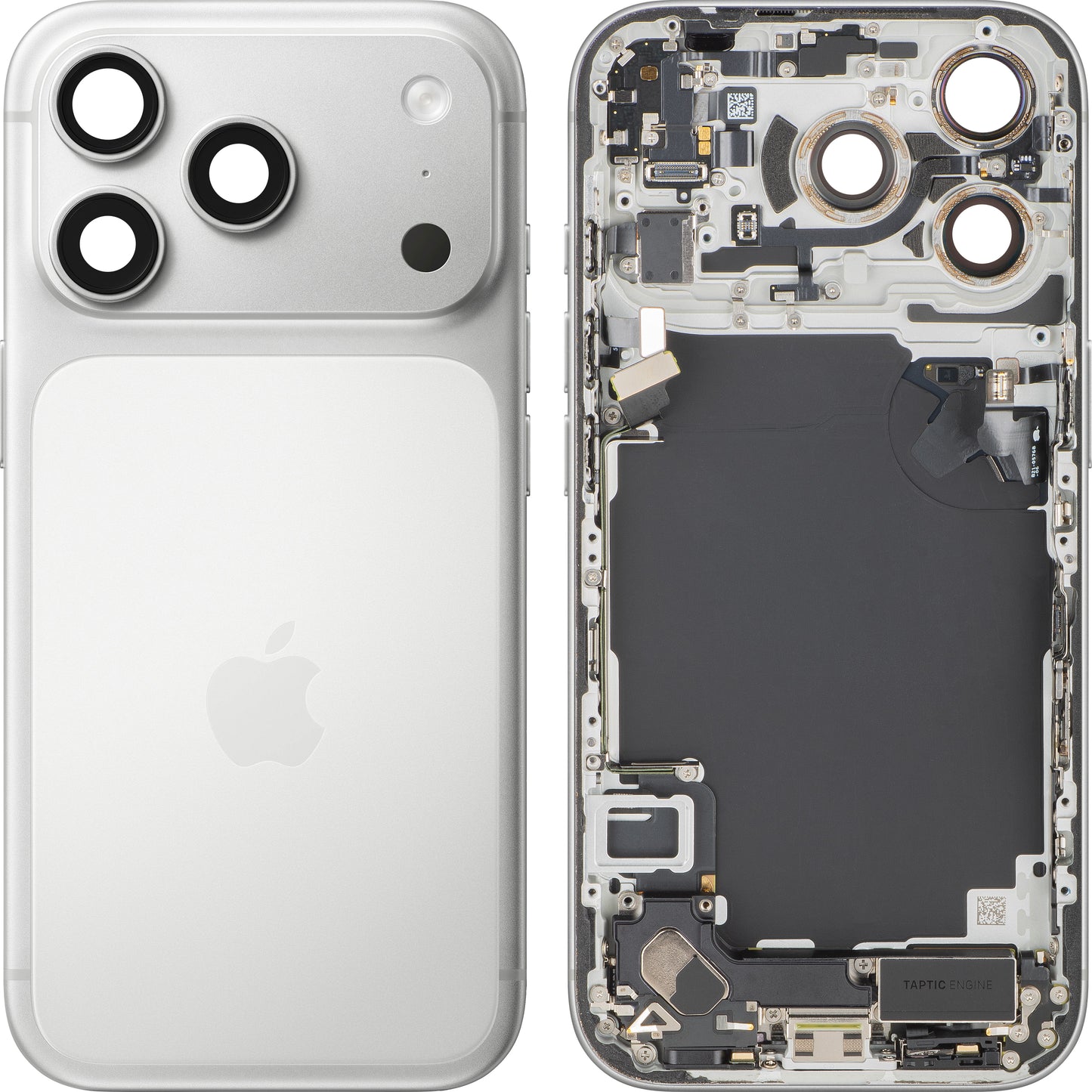 Batterilucka Apple iPhone 17 Pro, Med Mellanhus, Fullständiga Delar, Silver, Swap