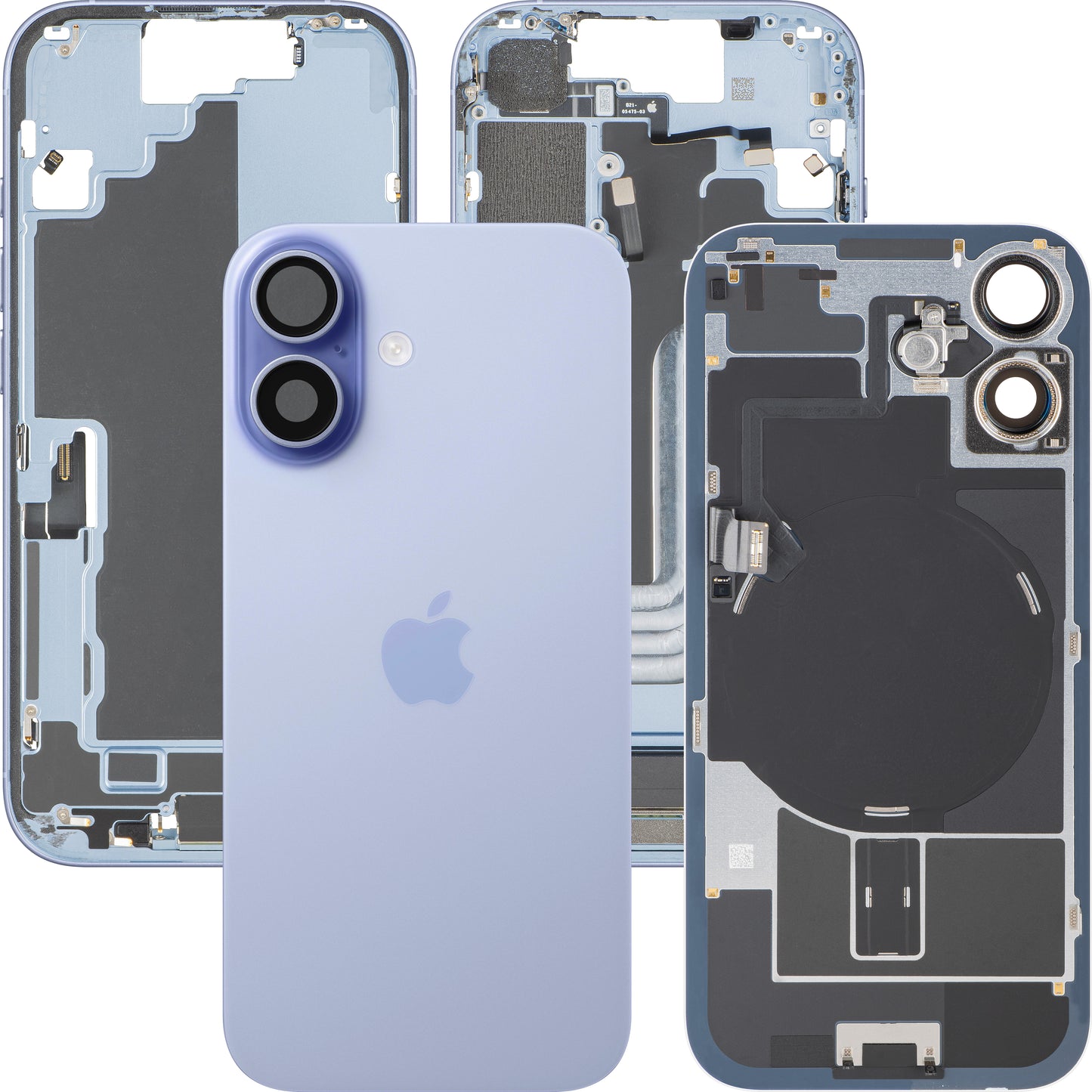 Batterilucka Apple iPhone 17, Med Mellanhus, Fullständiga Delar, Blå (Mist Blue), Swap