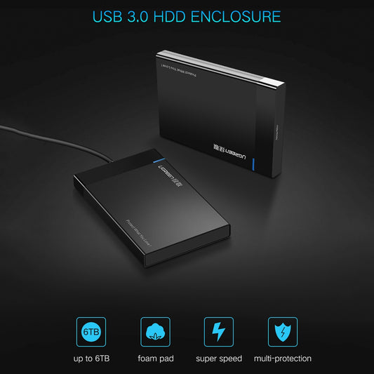 Rack UGREEN US221 för HDD / SSD SATA 2.5 tum, USB 3.0, Svart