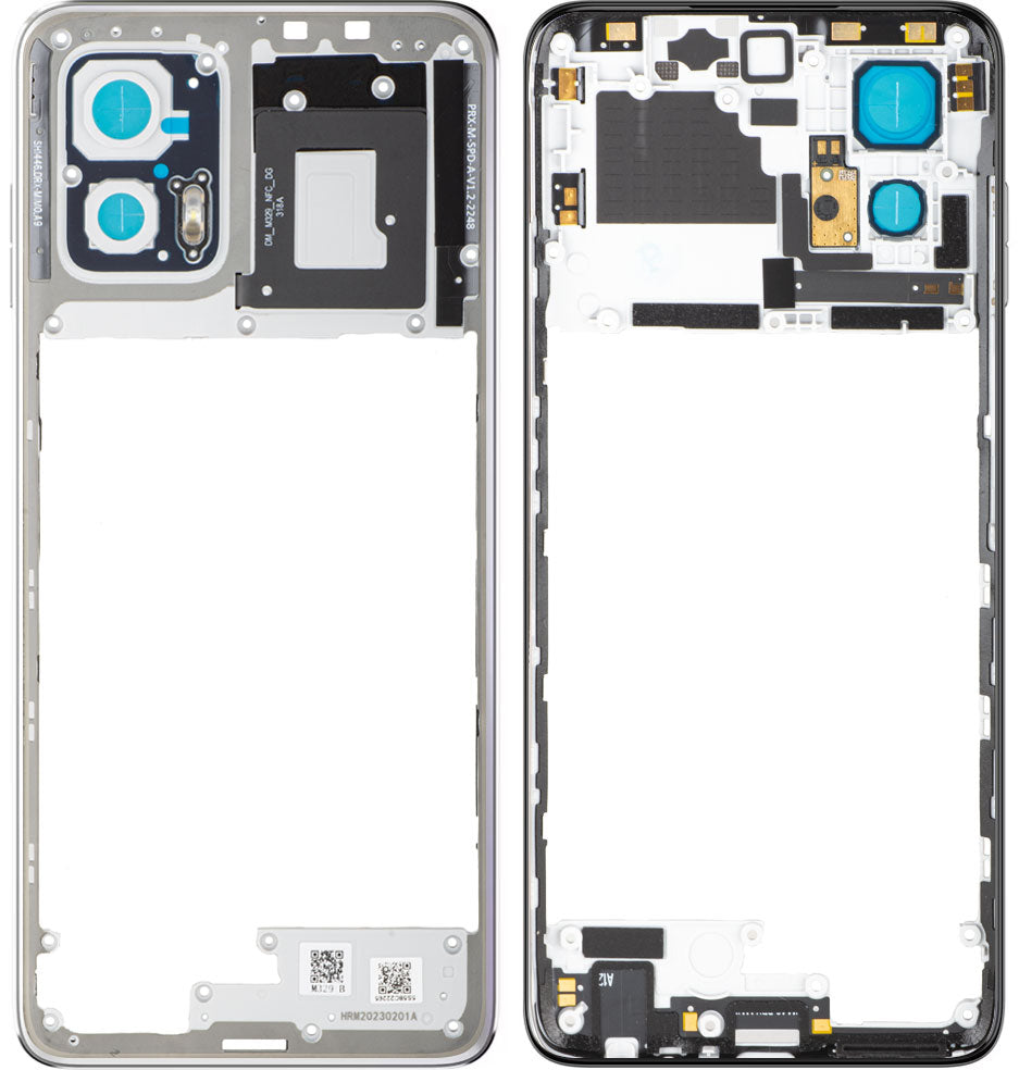 Mellanhölje Motorola Moto G73, Silverfärgad (Lucent White), Service Pack 5S58C22265