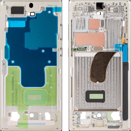 Mijloc Fodral Samsung Galaxy S23 Ultra S918, Crem, Service Pack GH96-15833B