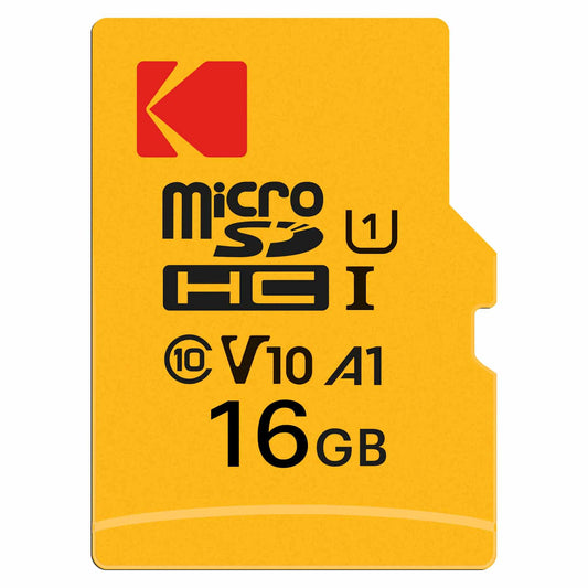 Kodak Premium Performance microSDHC-minneskort, 16Gb, Klass 10 / UHS-1 U1, Med Adapter EKMSDM16GHC10K