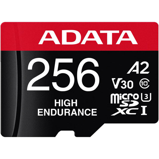 Minneskort microSDXC Adata High Endurance, 256Gb, Klass 10 / UHS-1 U3, Med Adapter AUSDX256GUI3V30SHA2-RA1
