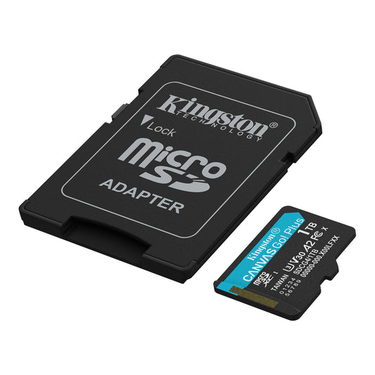 Kingston Canvas Go Plus microSDXC Memory Card Android A2, 1TB, Class 10 / UHS-1 U3, With Adapter SDCG4/1TB