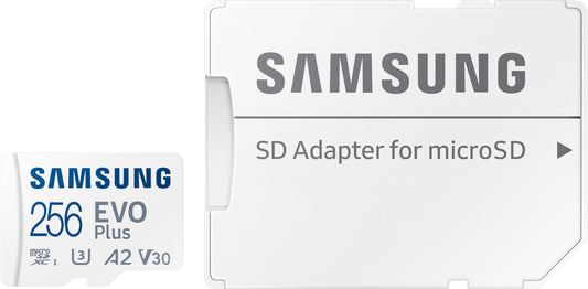 Minneskort microSDXC Samsung Evo Plus, 256Gb, Klass 10 / UHS-1 U3, med adapter MB-MC256SA/EU MB-MC256SA/EU