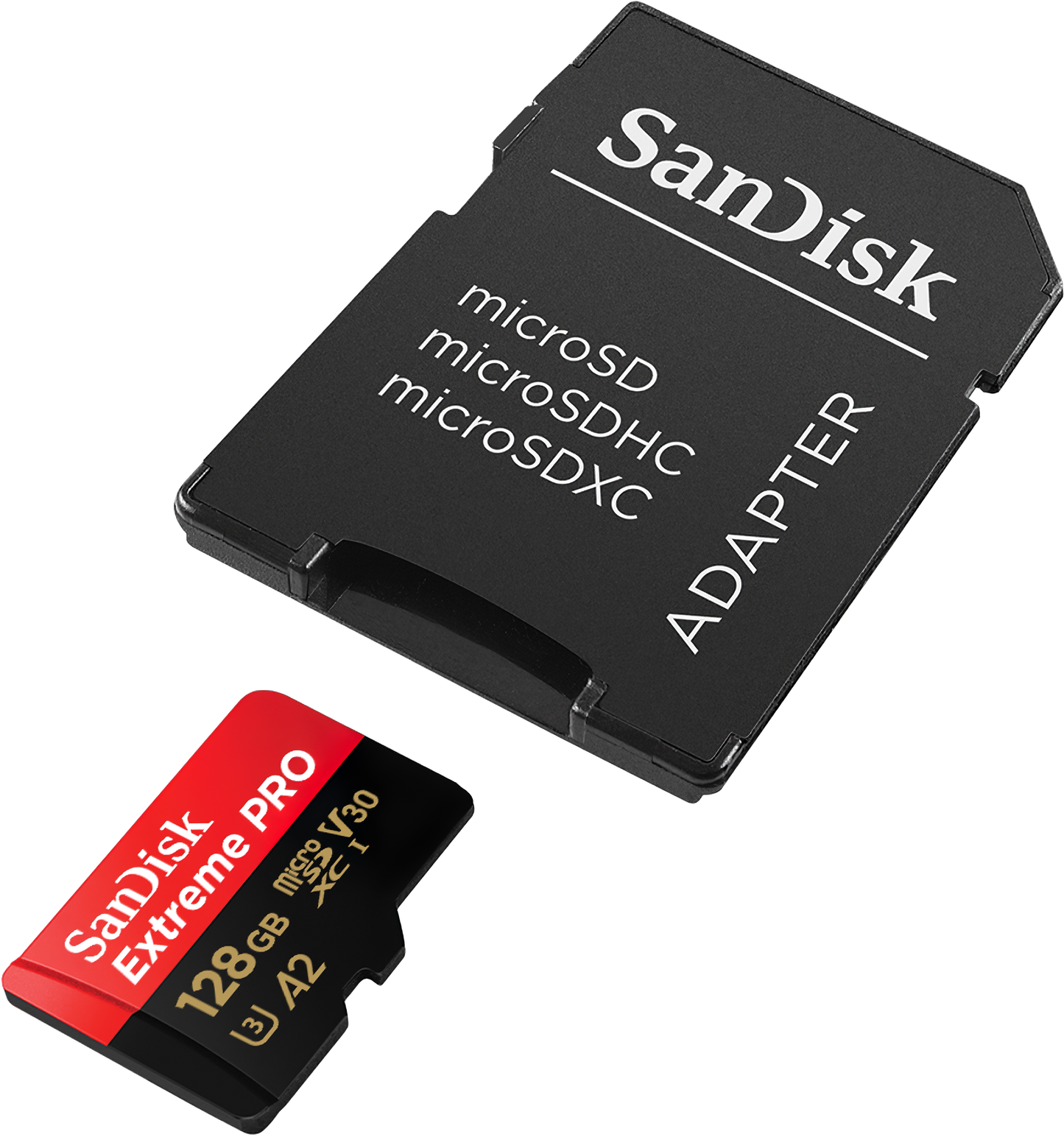 Minneskort microSDXC SanDisk Extreme Pro, 128Gb, Klass 10 / UHS-1 U3, Med Adapter SDSQXCD-128G-GN6MA