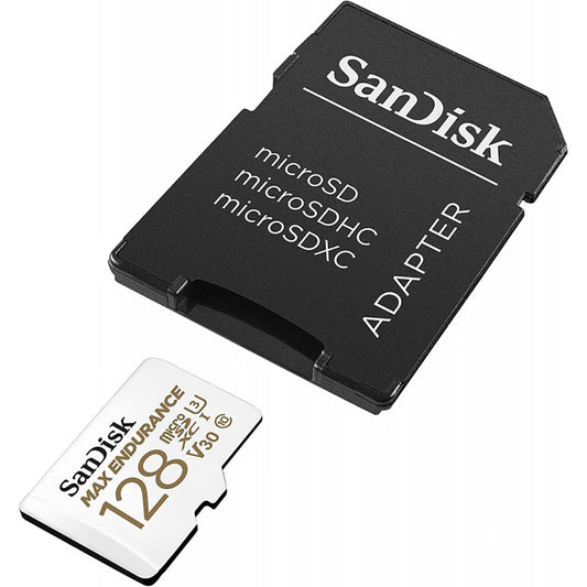 SanDisk MAX Endurance microSDXC-minneskort, 128GB, Klass 10 / UHS-1 U3, Med Adapter SDSQQVR-128G-GN6IA