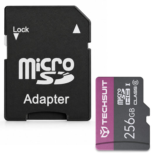 Techsuit microSDXC-minneskort THCM27, 256Gb, Klass 6, Med Adapter