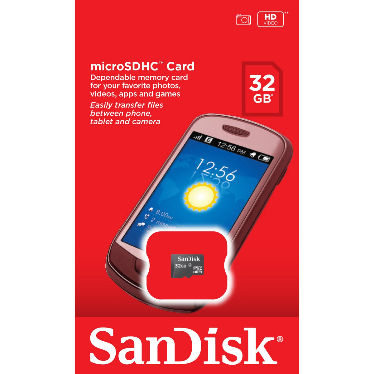 Minneskort microSDHC SanDisk Ultra, 32GB, Klass 4
