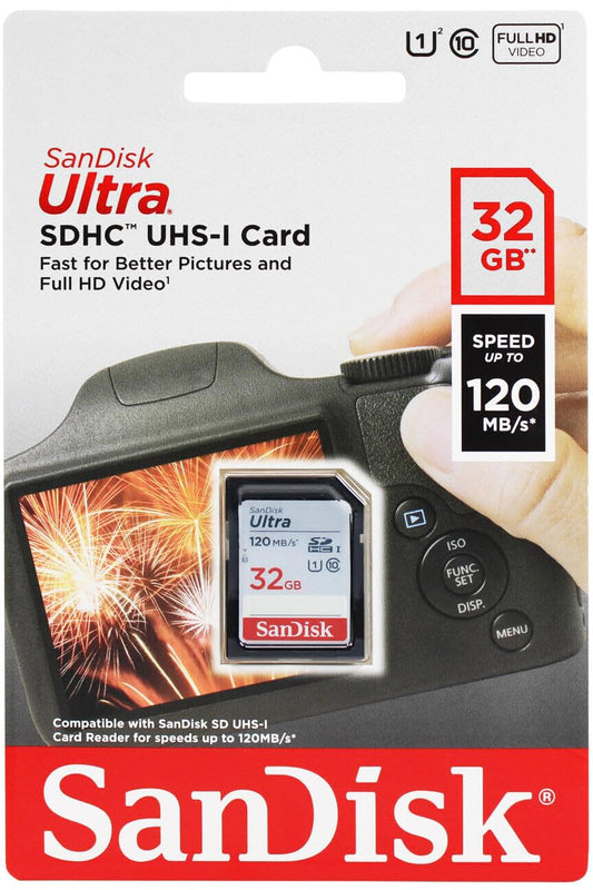 SDHC-minneskort SanDisk Ultra, 32Gb, Klass 10 / UHS-1 U1 SDSDUN4-032G-GN6IN