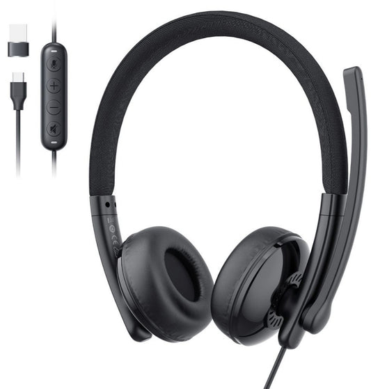 USB-C / USB-A Call Center-headset EMEET GeniusCall HS50, Svart