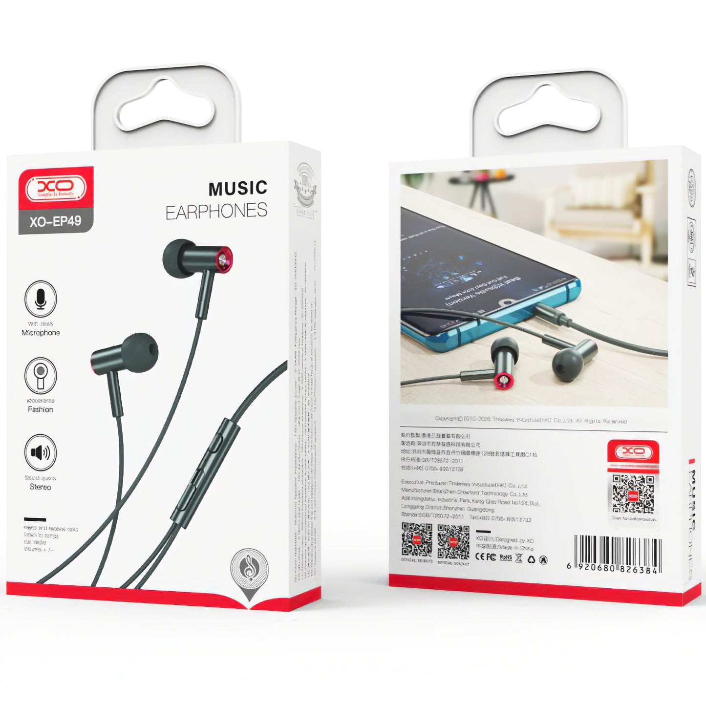 Handsfree 3.5mm XO Design EP49, Grön