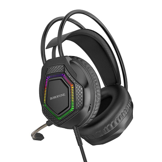 Gaminghörlurar 3,5 mm Borofone BO105 Thunder, RGB, 2m, Svarta