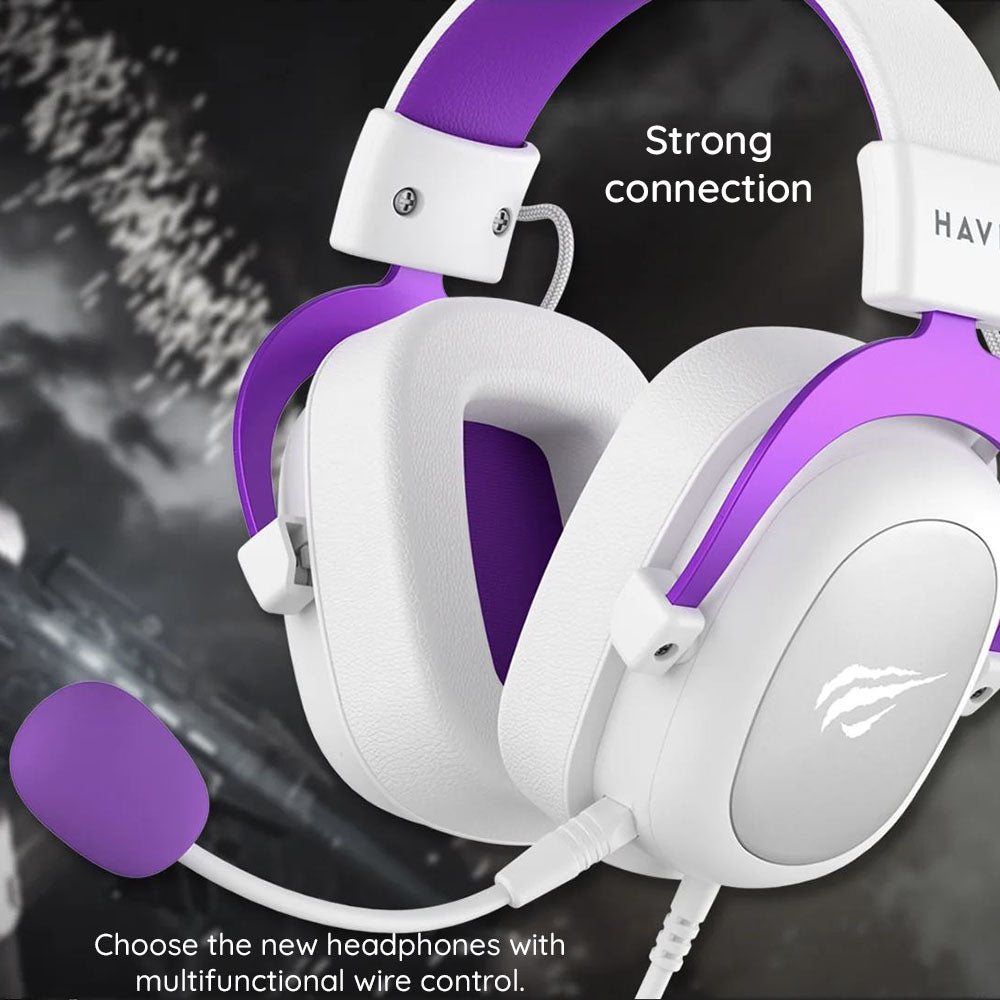 Gaminghörlurar 3.5mm HAVIT H2002D, 2m, Lila