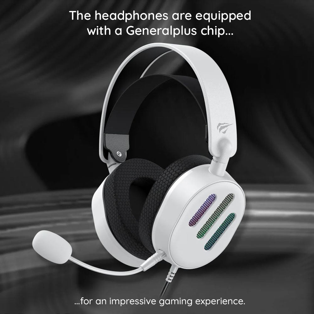 Gaminghörlurar USB HAVIT H2038U, RGB, 2m, Svarta