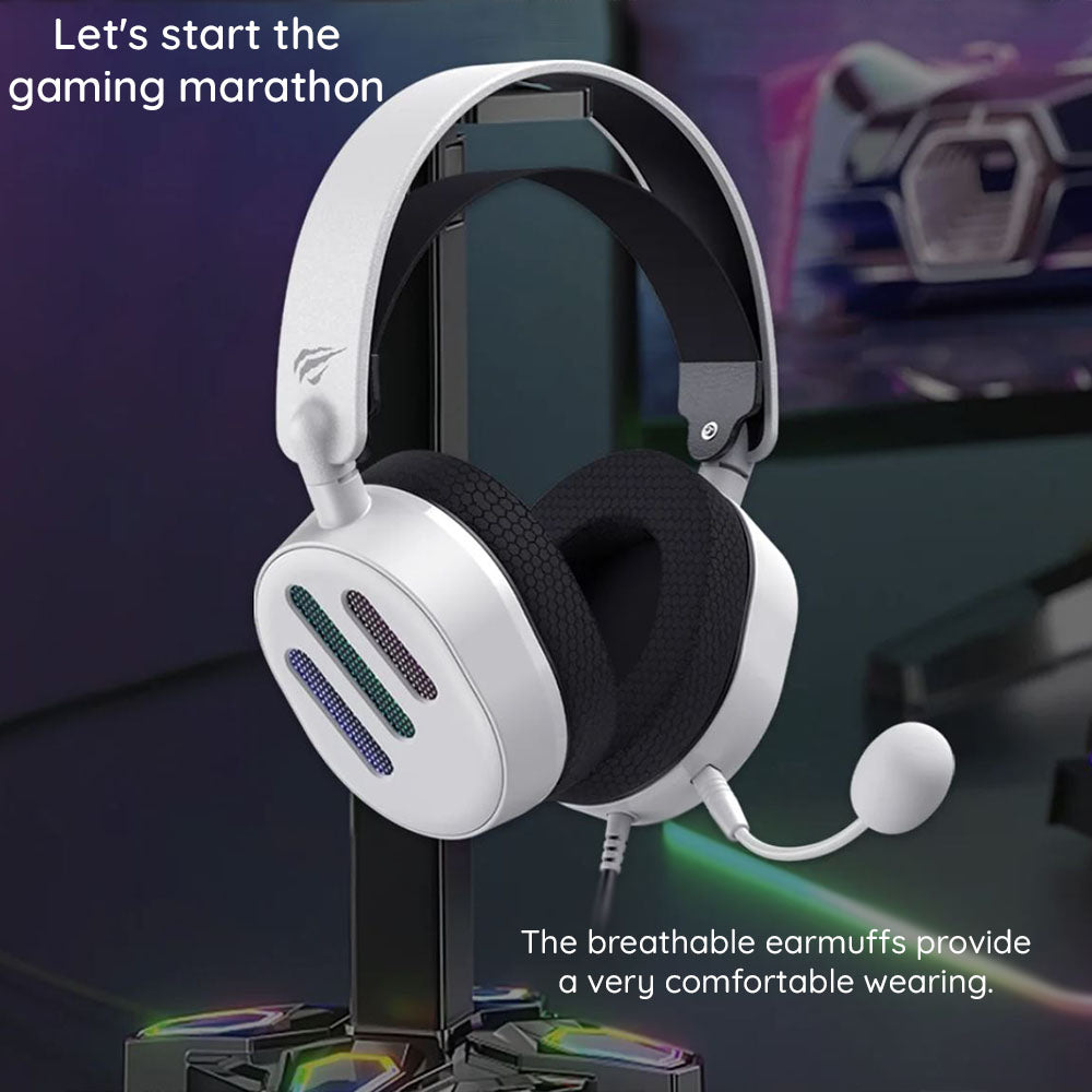 Gaminghörlurar USB HAVIT H2038U, RGB, 2m, Svarta