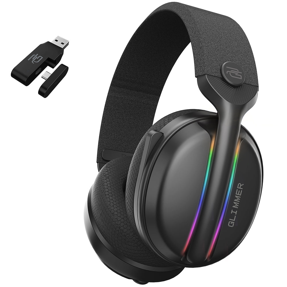 Proove Glimmer trådlösa gaminghörlurar, RGB, BT / Wi-Fi / Kabel, Svarta WHGL00022001