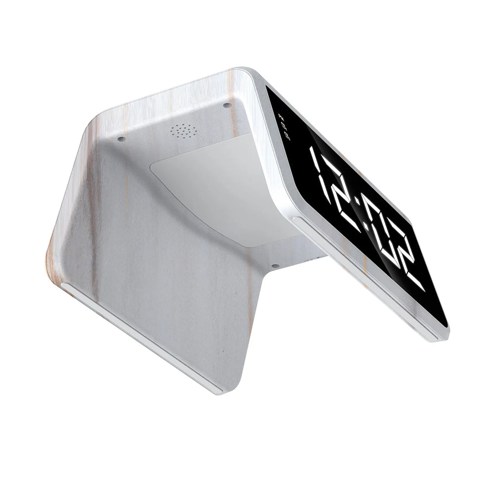 Digital klocka HAVIT W320 med trådlös QI-laddning, Vit