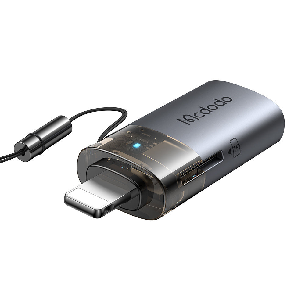 Kortläsare Lightning McDodo OT-7850, USB-A (OTG) - microSD, Svart