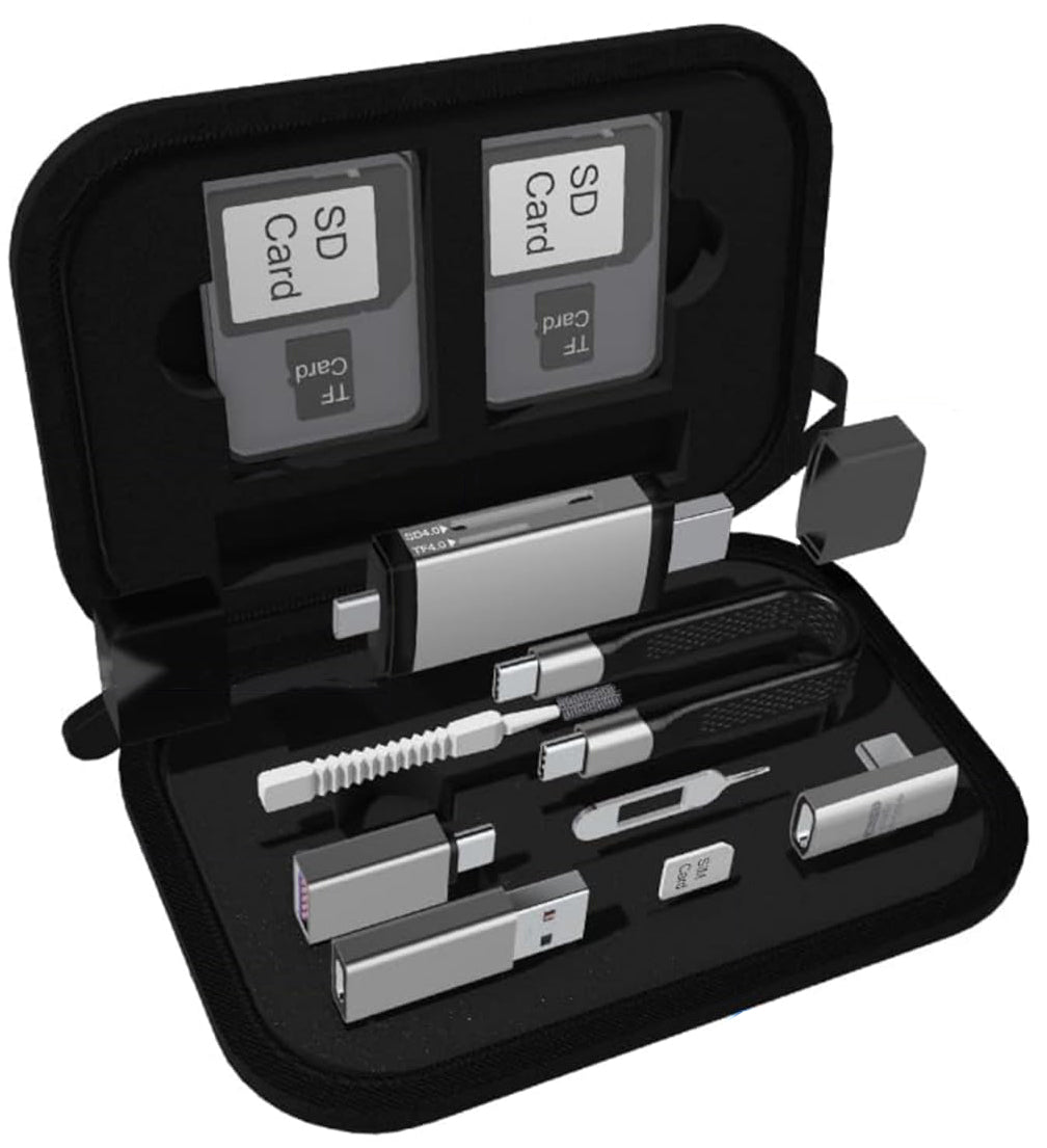 USB / USB-C-kortläsare OEM OmniLink Pro-002 Travel, 7in1, Grå