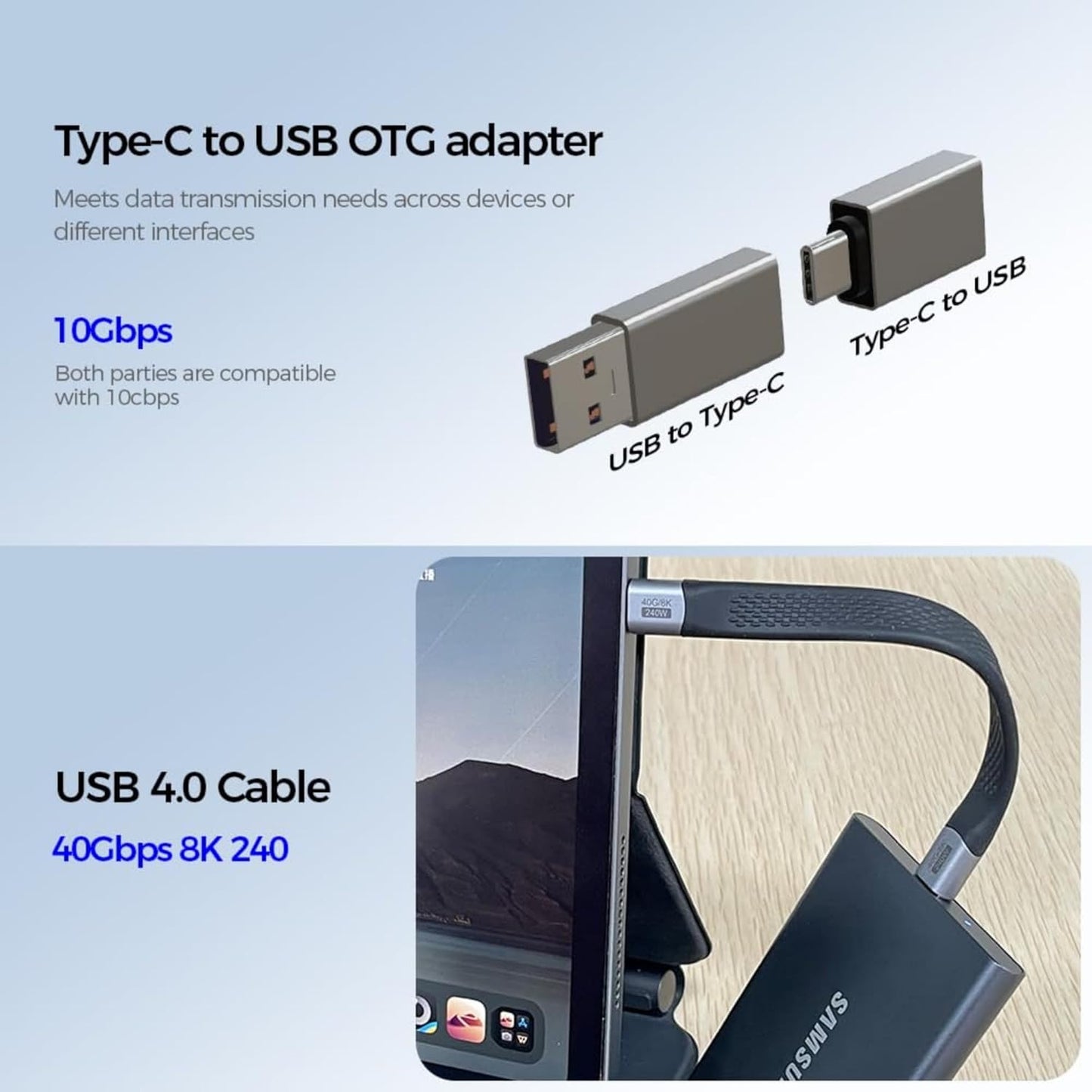 USB / USB-C-kortläsare OEM OmniLink Pro-002 Travel, 7in1, Grå