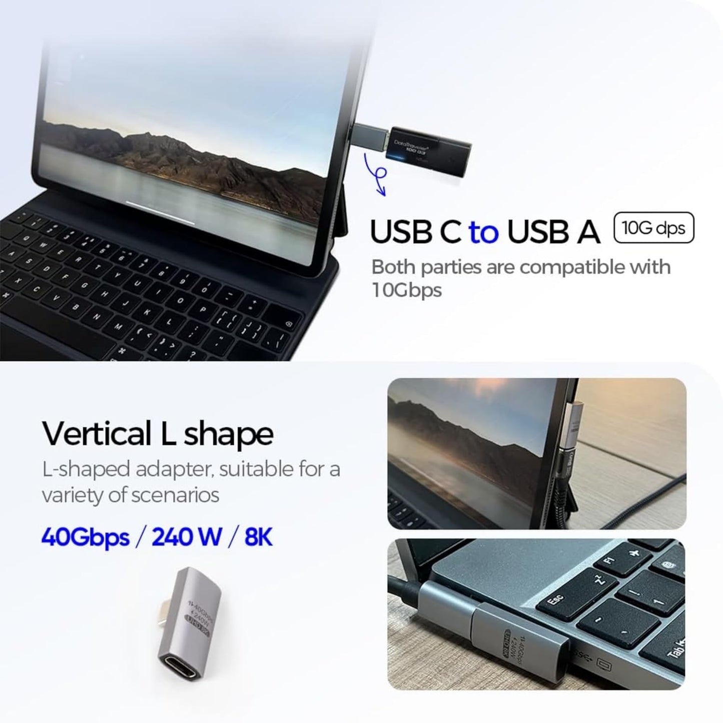 USB / USB-C-kortläsare OEM OmniLink Pro-002 Travel, 7in1, Grå