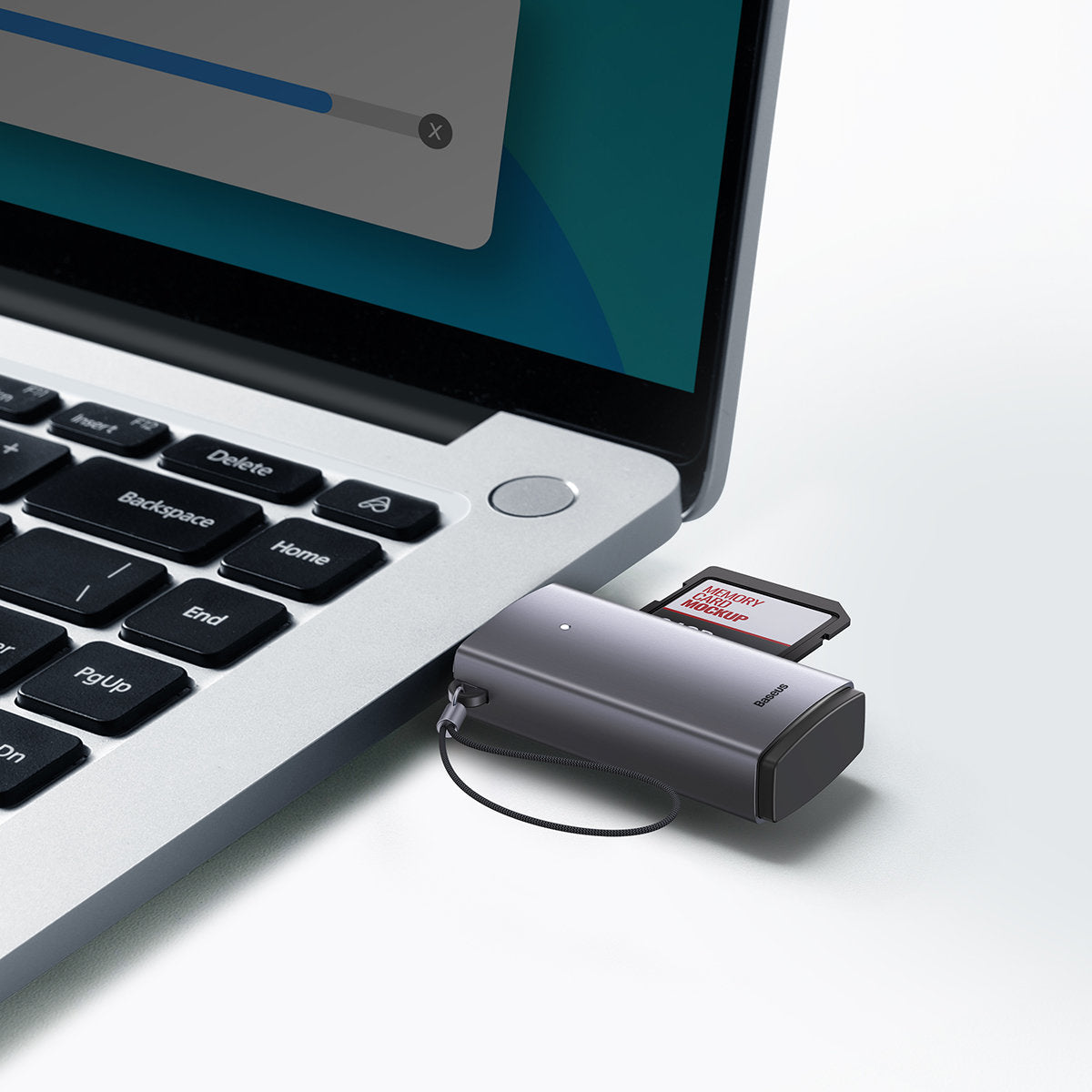 Baseus BS-OH069 USB-kortläsare, SD - microSD, grå WKQX060013