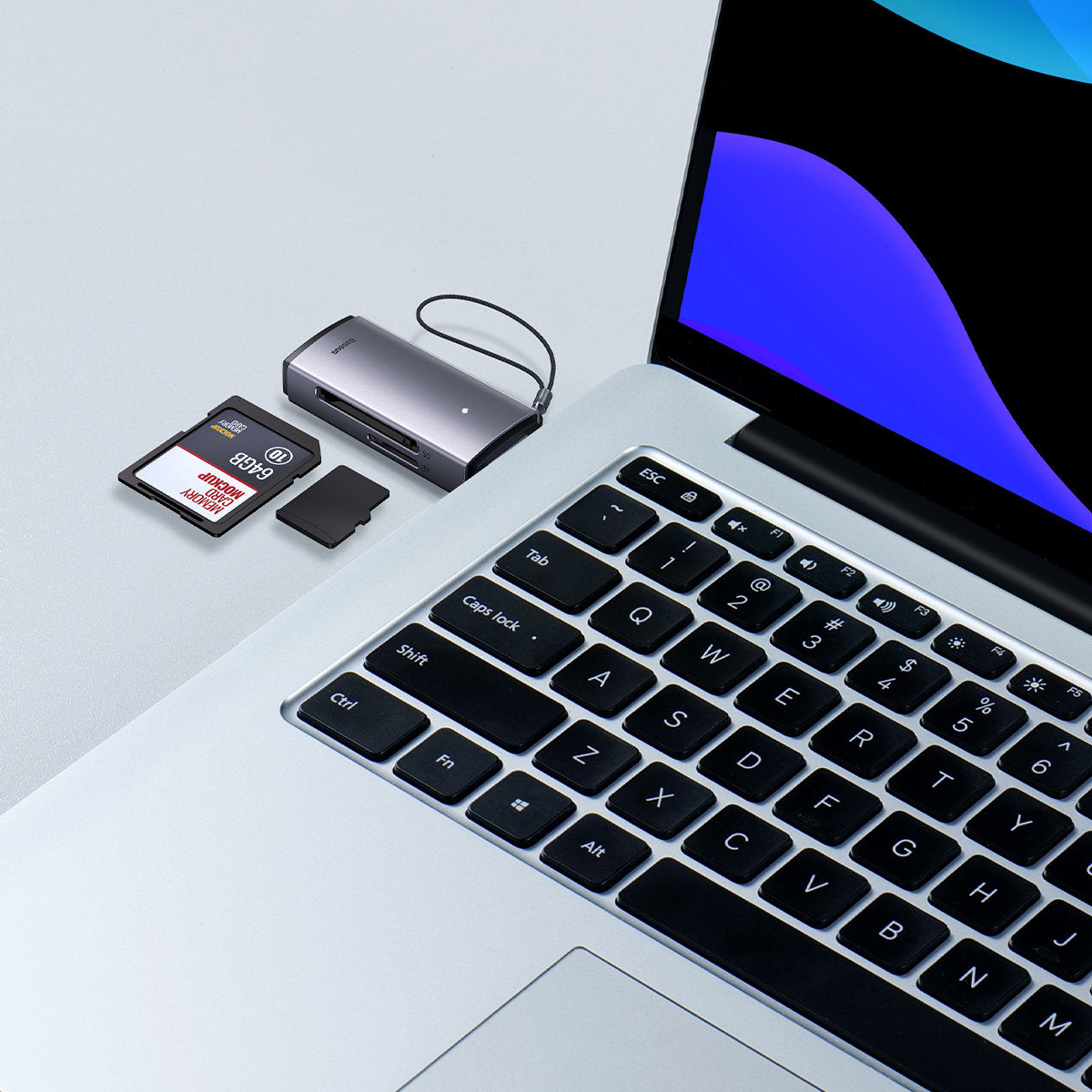 Baseus BS-OH069 USB-kortläsare, SD - microSD, grå WKQX060013