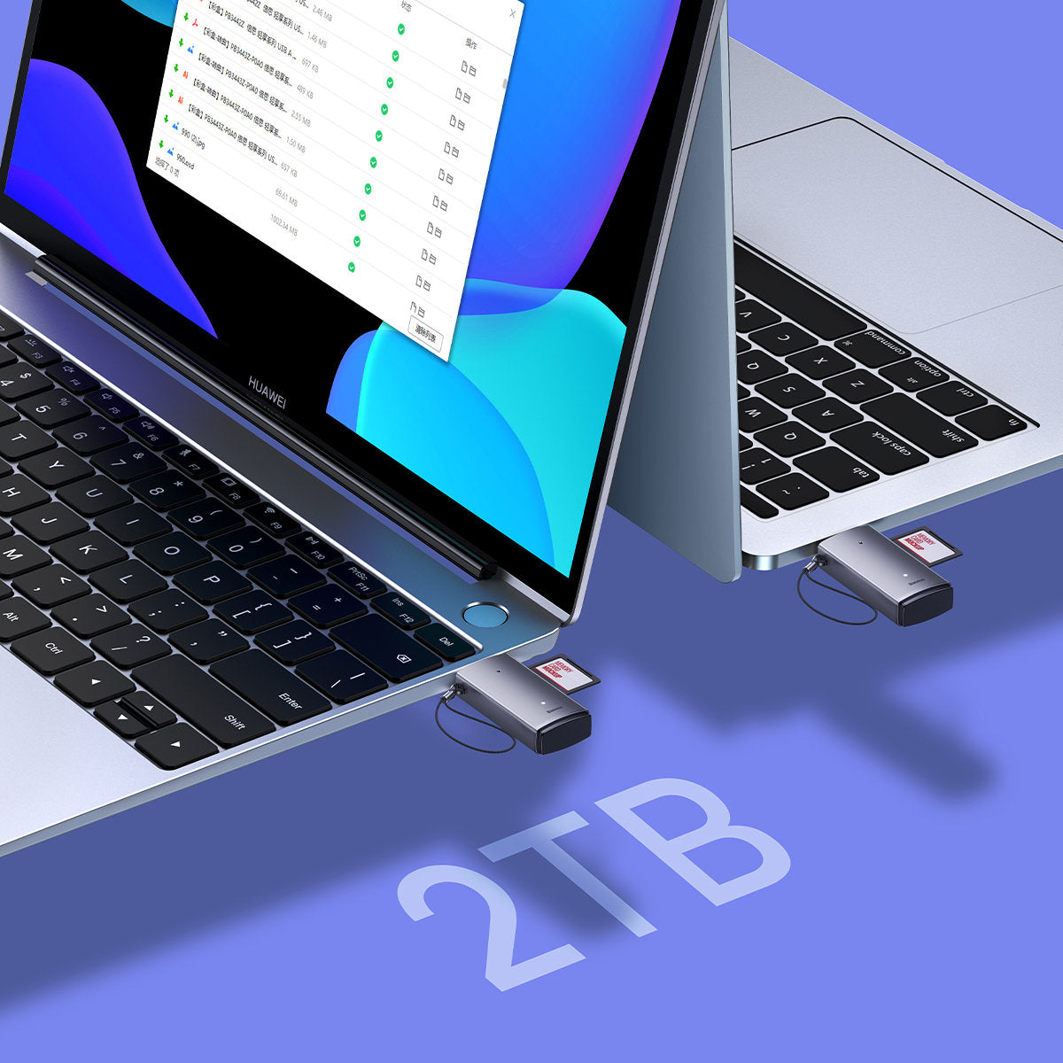 Baseus BS-OH069 USB-kortläsare, SD - microSD, grå WKQX060013