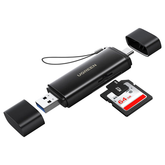 Kortläsare USB / USB-C UGREEN CM803 (65024), SD - microSD, Svart