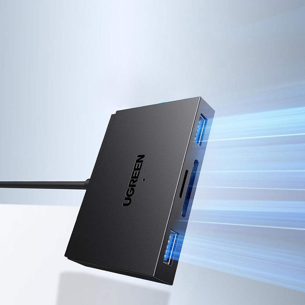 Kortläsare USB / USB-C UGREEN CM812 (45167), SD - microSD - 2 x USB-A, Svart