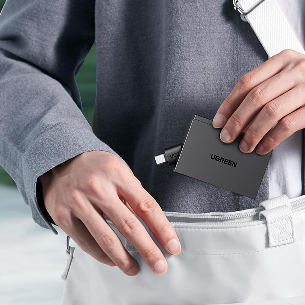 Kortläsare USB / USB-C UGREEN CM812 (45167), SD - microSD - 2 x USB-A, Svart