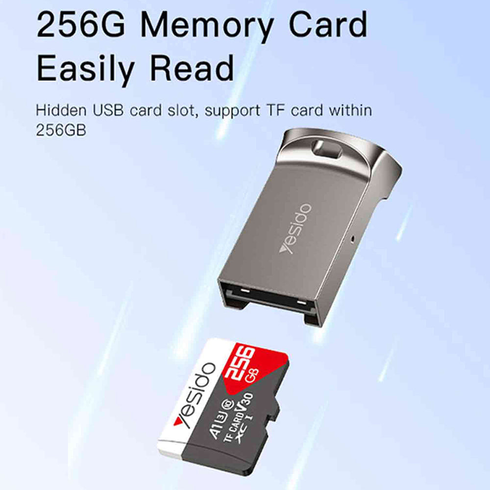 USB-kortläsare Yesido GS20, microSD, Grå