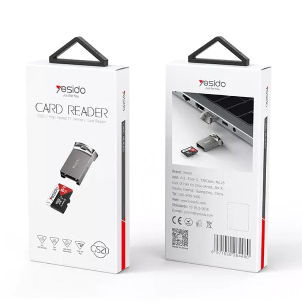 USB-kortläsare Yesido GS20, microSD, Grå
