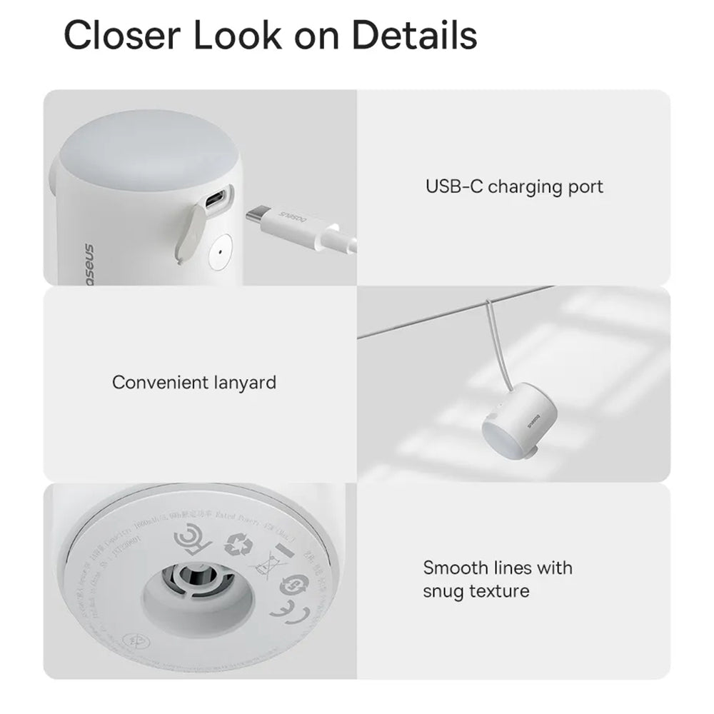 Baseus PocketGo pump för uppblåsbara madrasser, Vit C11157700221-00