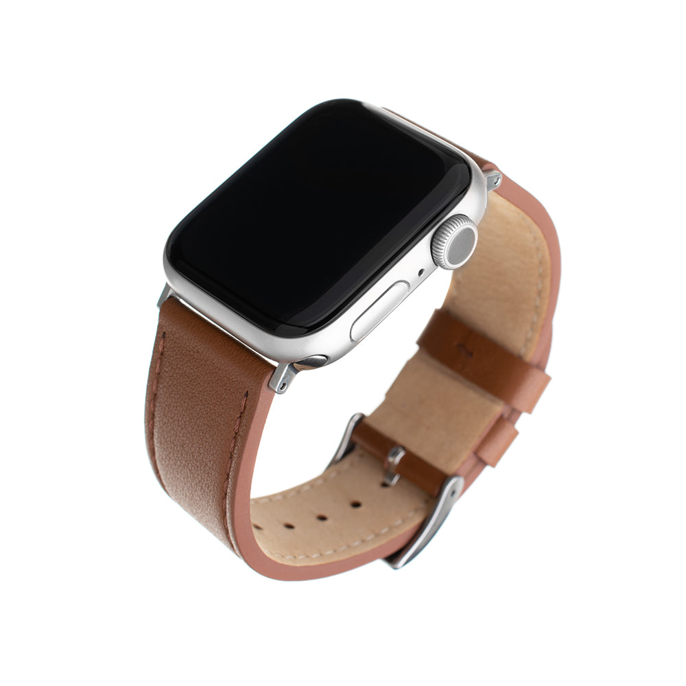 Fixed Leather-rem för Apple Watch 49mm / 46mm / 45mm / 44mm / 42mm Series, Brun