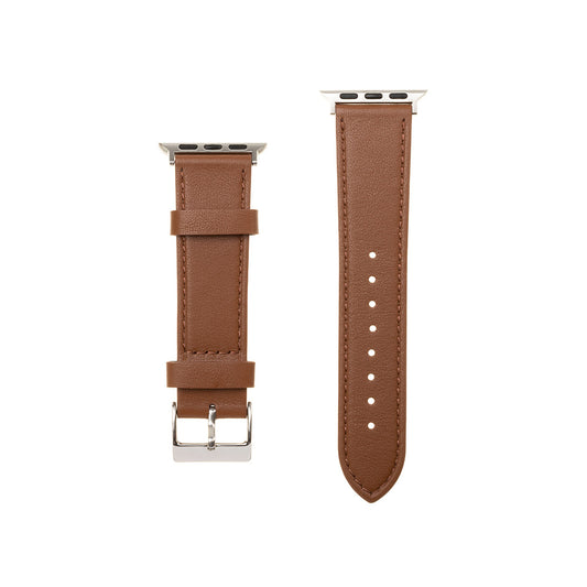 Fixed Leather-rem för Apple Watch 49mm / 46mm / 45mm / 44mm / 42mm Series, Brun