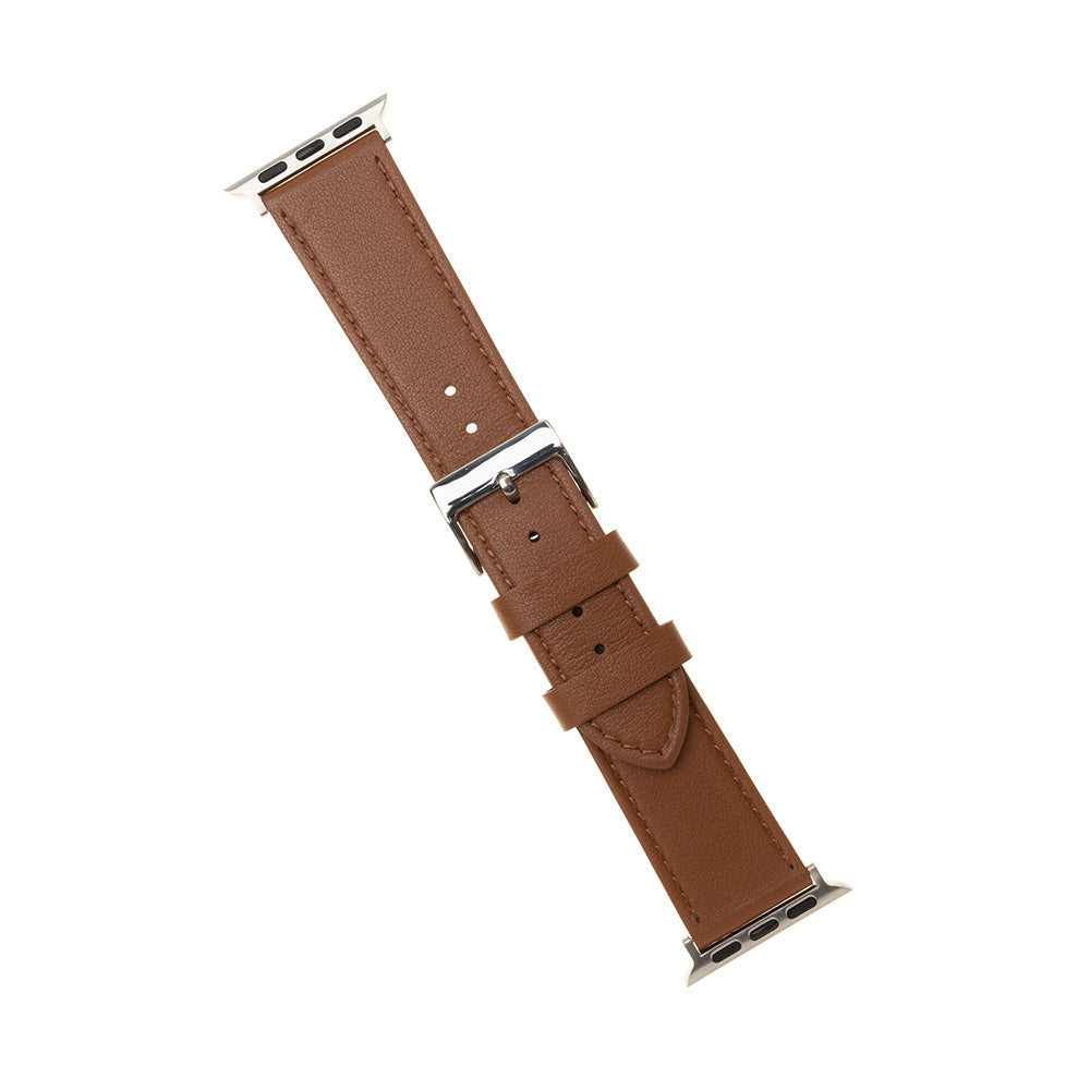 Fixed Leather-rem för Apple Watch 49mm / 46mm / 45mm / 44mm / 42mm Series, Brun