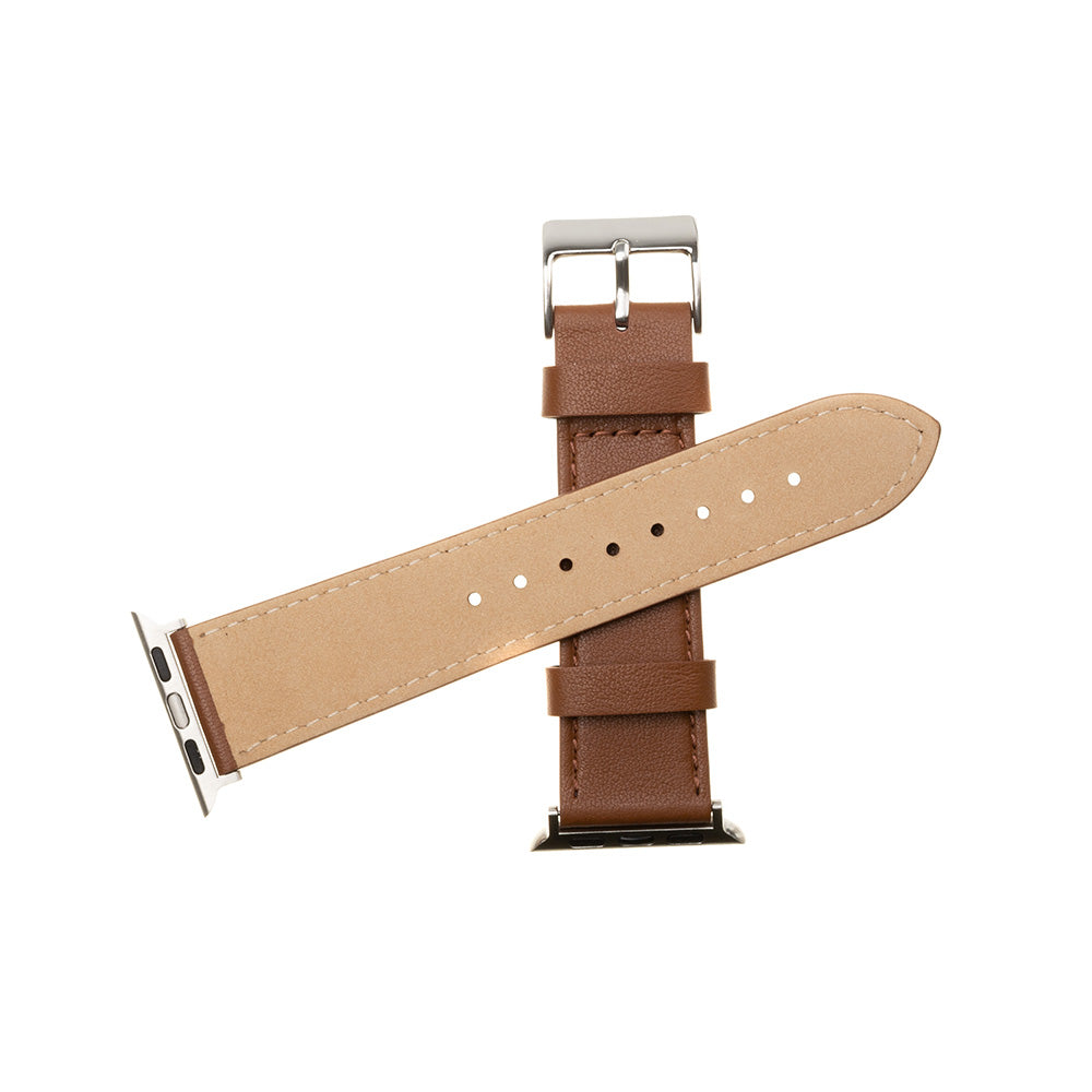 Fixed Leather-rem för Apple Watch 49mm / 46mm / 45mm / 44mm / 42mm Series, Brun