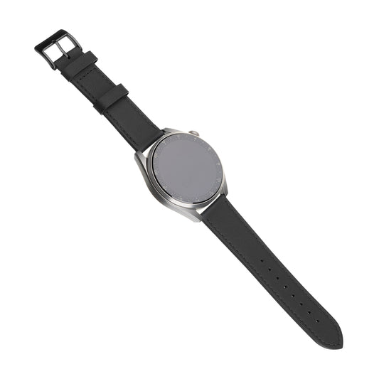Fixed Leather-rem för Huawei Watch / Xiaomi Watch Series, 22mm, Svart