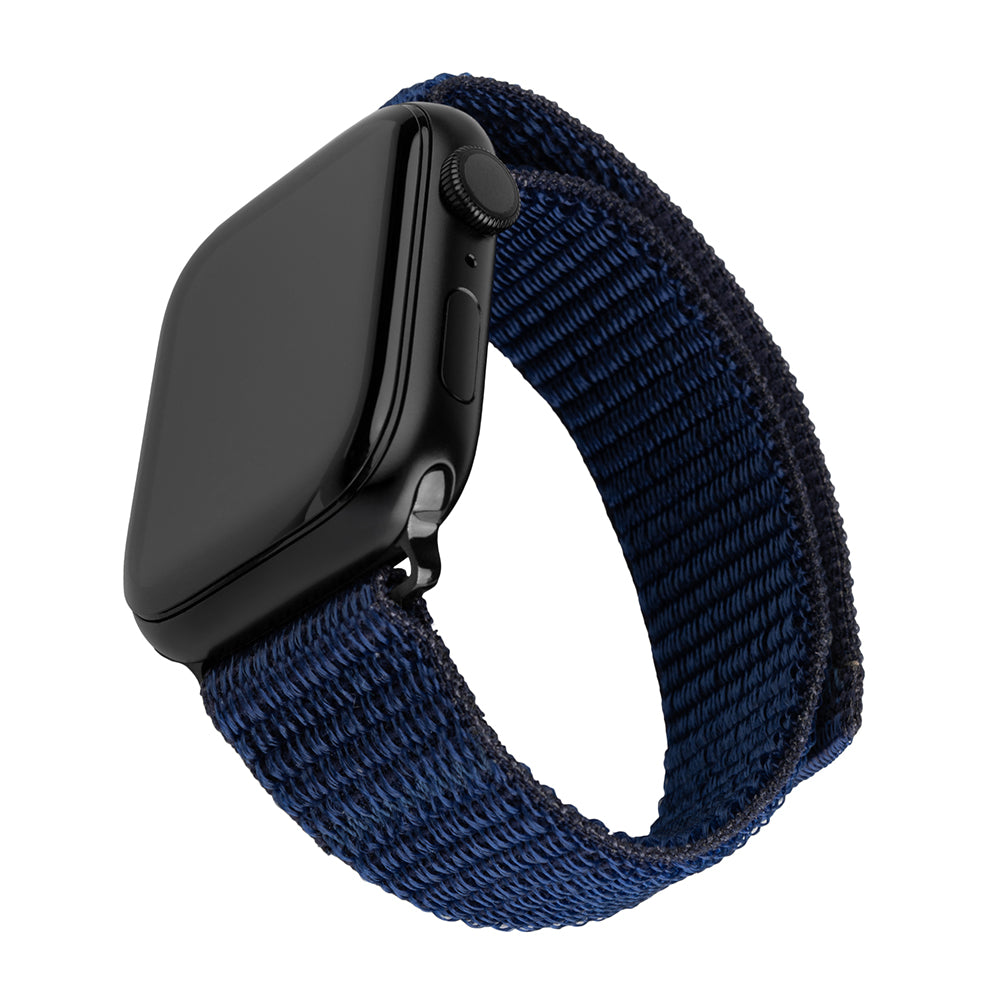 Fixed Nylon Sporty klockarmband för Apple Watch 49mm / 46mm / 45mm / 44mm / 42mm Series, Mörkblå