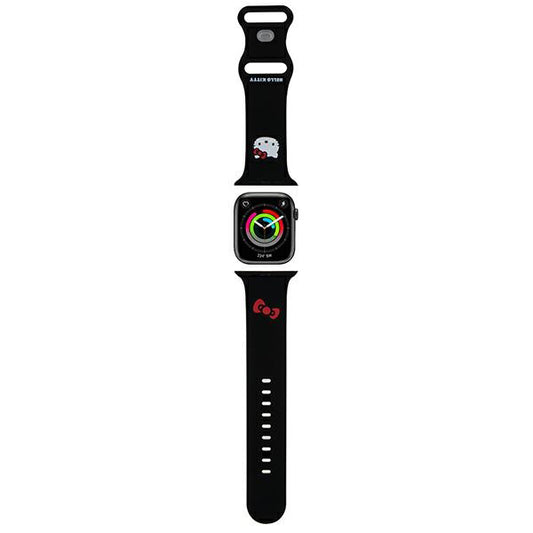 Hello Kitty Silikonklockarmband Kitty Head för Apple Watch 49mm / 46mm / 45mm / 44mm / 42mm Series, Svart